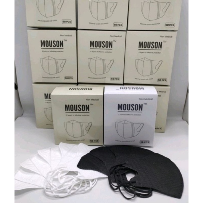 MASKER DUCKBILL MOUSON 4PLY FACE MASK ISI 50PCS MASKER MOUSON DISPOSABLE
