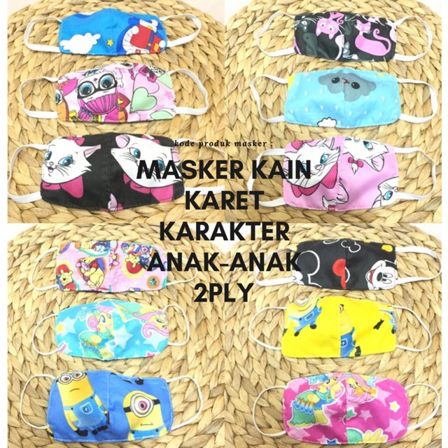 MASKK KAIN KARET KARAKTER ANAK-ANAK | RANDOM MOTIF &amp; KARAKTER