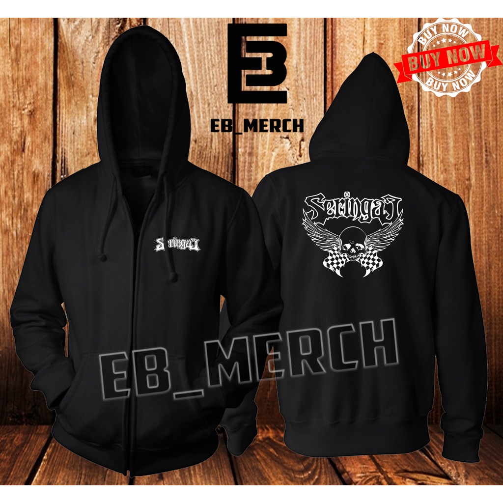 Jaket Sweater Hoodie Zipper  SERINGAI BAND   Keren Pria & Wanita   EB_MERCH