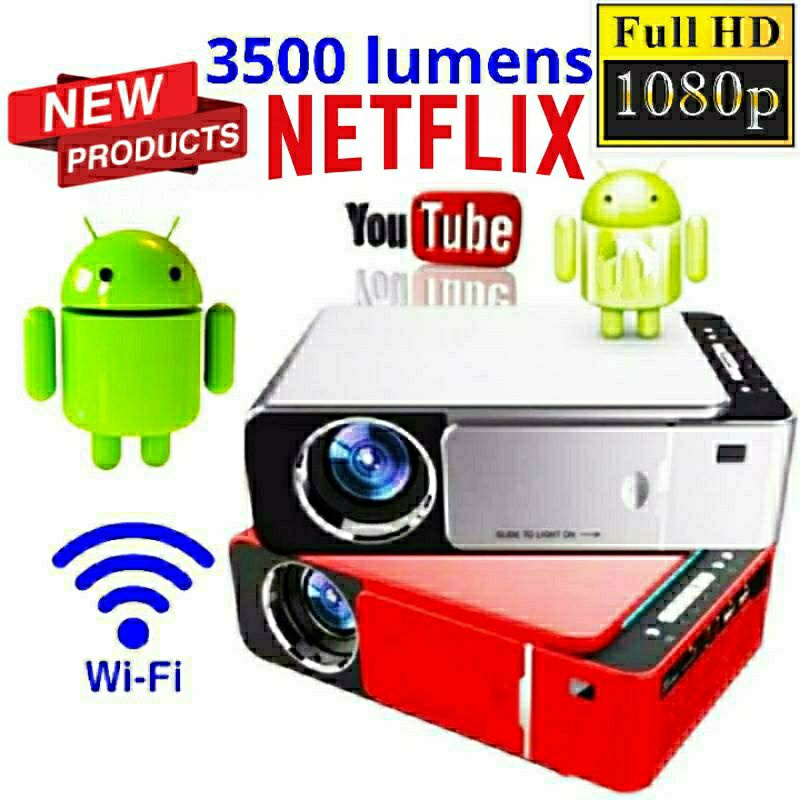 PROYEKTOR ANDROID UNIC T6 PROJECTOR LED MULTIMEDIA HOME THEATER PROJECTOR 3500 Lumens - Android 9.1