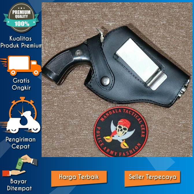 TERLARIS HOLSTER INSIDE SARUNG SENJATA KULIT REVOLVER 2 INCI CPPS SNW IWB TANAKA SELIP PINGGANG