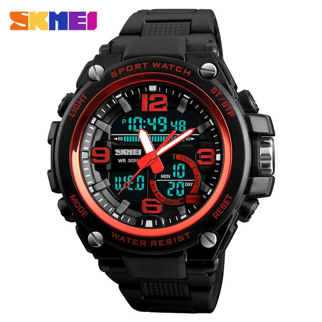 Jam Tangan Pria / SKMEI AD 1340 / Jam Tangan Dual Display / Original / SKMEI