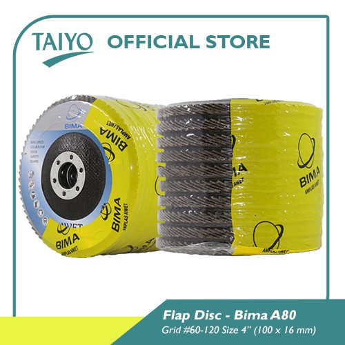 BIMA Flap Disc / Mata Amplas Susun 100mm Grid #60 - 240