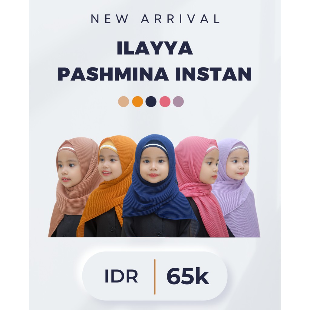 Ilayya Pashmina Instan Anak | Pashmina Instan Anak | Pashmina Plisket Anak