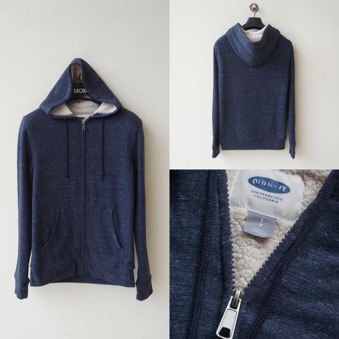 Old Navy Sherpa Full Zipper Hoodie Navy