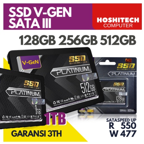 SSD VGen SATA III 128GB 256GB 512GB SSD 1TB V-Gen PLATINUM Garansi 3TH