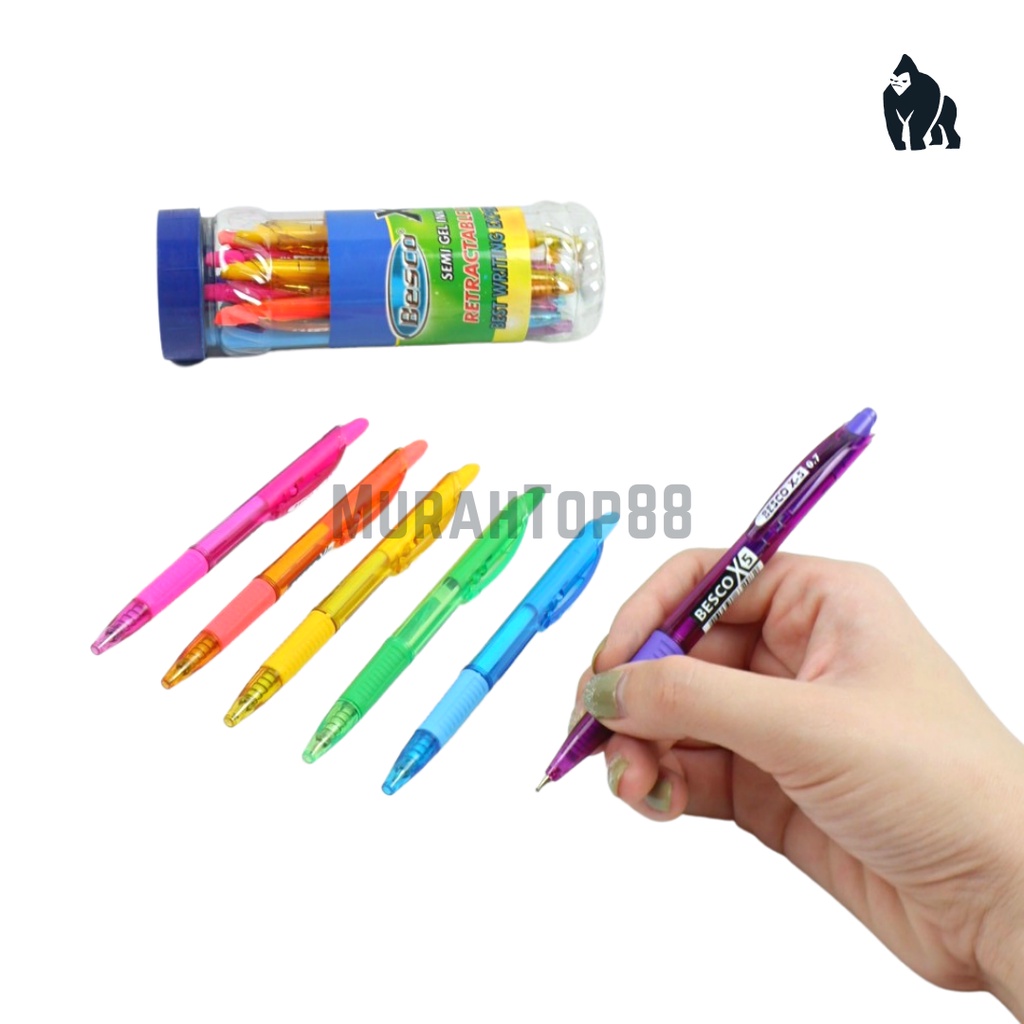 

Ballpoint Besco X-5 Kemasan Toples / Bolpen Pulpen Pen Hexagonal Semi Gel Tabung Murah [PER LUSIN]