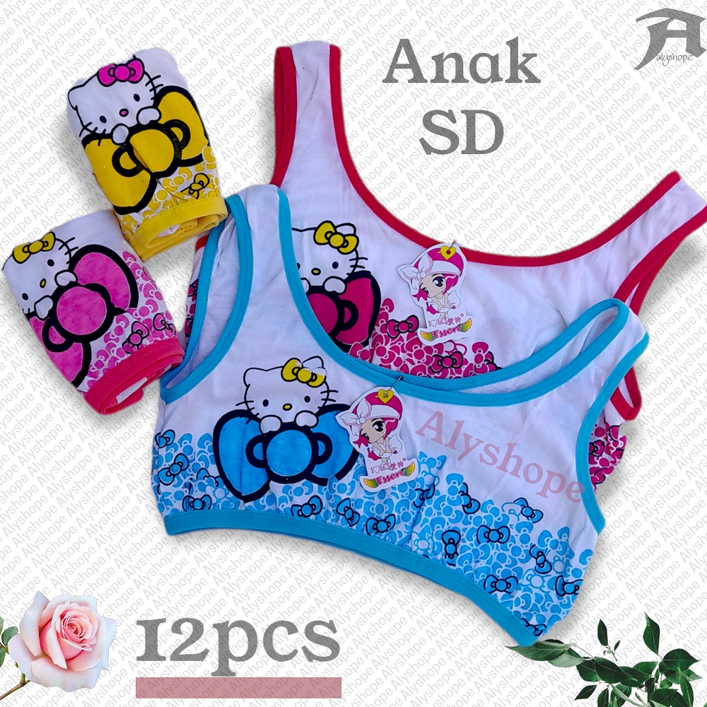 Miniset Anak Sd Lusinan | Miniset Essen Tali besar | Tanktop Miniset | Miniset anak Sd katun Murah