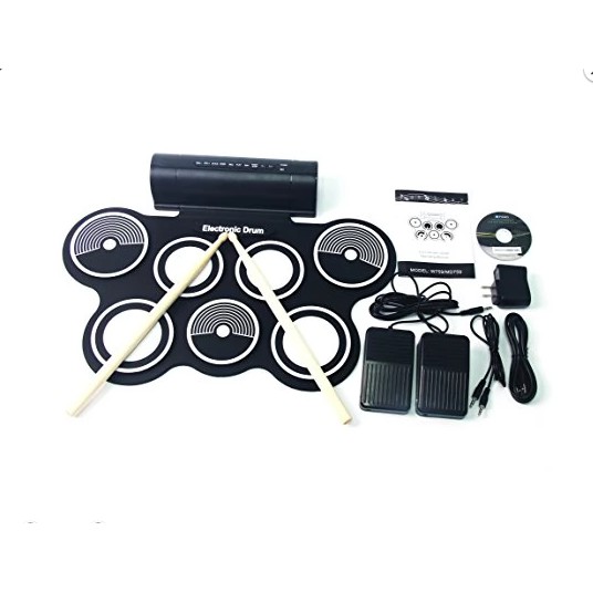PROMO.. Portable Roll Up Drum Pad Set Kit with Built in Speaker  With CD