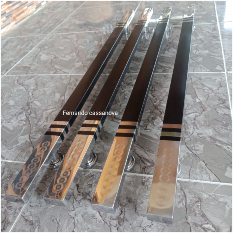 PANJANG 1 METER Tarikan pintu Handle pintu + 1 Set Bodi kunci Gagang pintu Rumah stainless