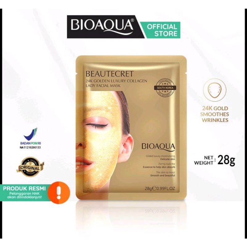 [FEDERICA] BIOAQUA Beautecret 24K Golden Luxury Collagen Lady Mask