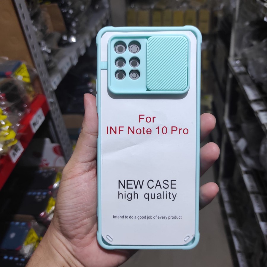 Case Infinix Note 10 Pro Slide Clear Transparant Protaction Kamera Belakang