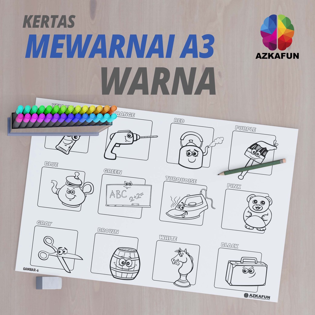 

Kertas Mewarnai A3 WARNA - Mewarnai perlengkapan sekolah back to school