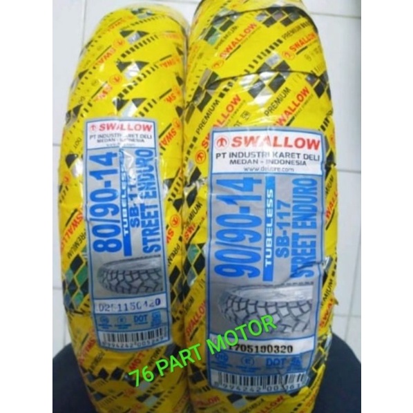 PAKET BAN TUBLES MATIC SWALLOW STREET ENDURO 80/90 14 &amp; 90/90 14 free pentiL