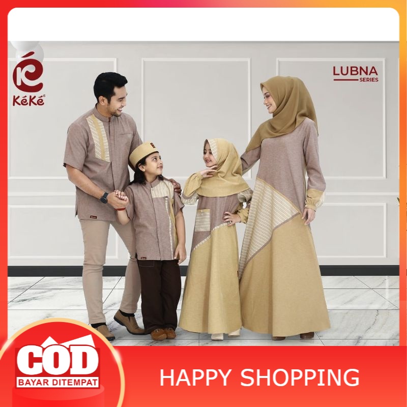 COD KEKE SARIMBIT KELUARGA LUBNA SERIES HONEY BROWN FAMILY SET TERBARU LEBARAN 2022 BAJU PASANGAN CO