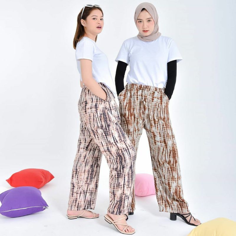 PAKAIAN WANITA LAZY KULOT PANTS CELANA CASUAL RAYON PREMIUM
