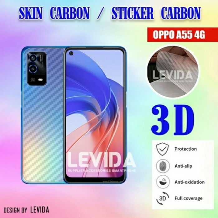 SKIN CARBON OPPO A55 4G - ANTI GORES BELAKANG OPPO A55 4G