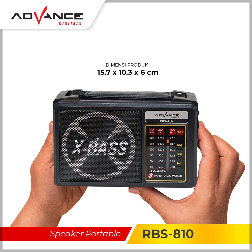 【READY STOCK】 Advance Radio Bluetoohth USB TF card 3 Band FM/AM/SW1 with LED light RBS 810