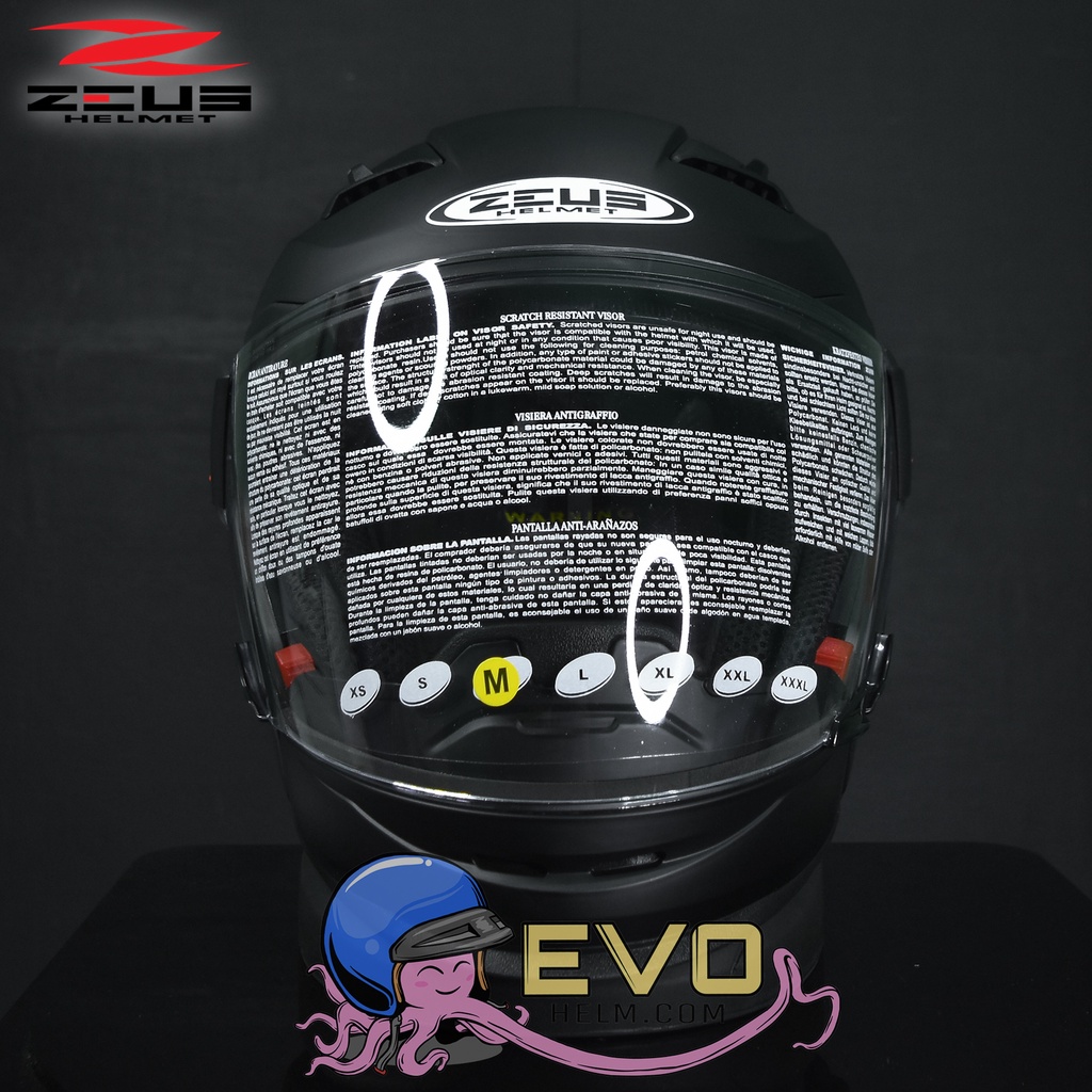 HELM ZEUS ZS611C MATT BLACK DOFF ORIGINAL - HELM ZEUS HALFFACE ZEUS MODULAR ZEUS 611C BLACKDOFF ZS611