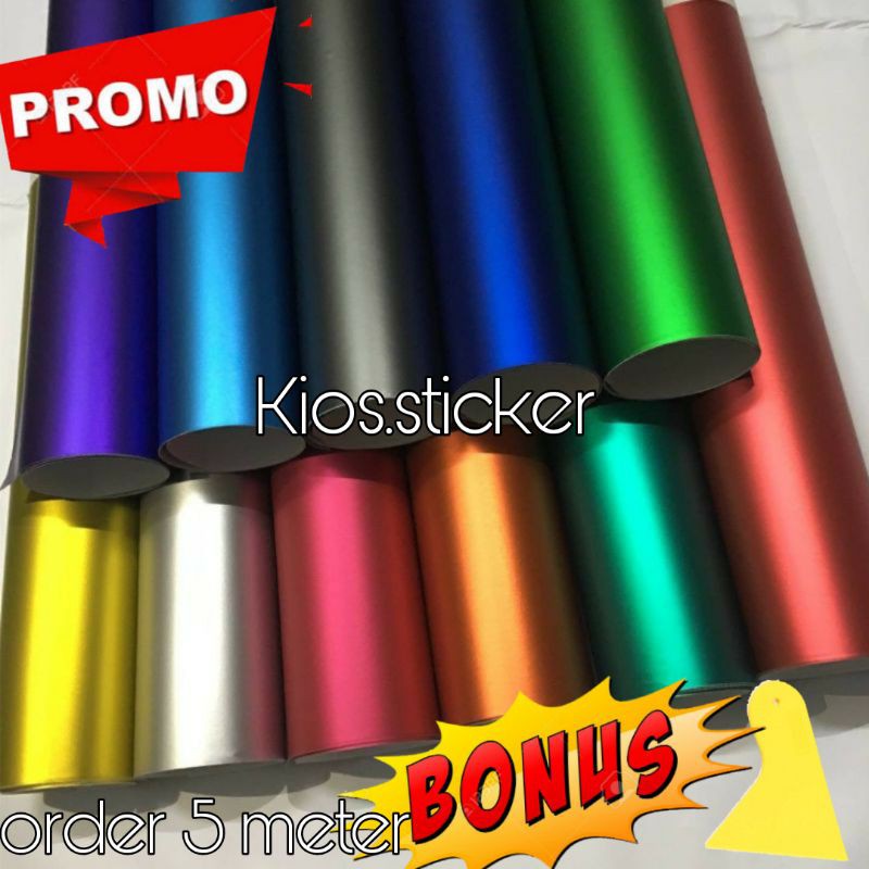 STICKER SKOTLET MOTOR CHROME DOFF 1ROLL BERMACAM WARNA