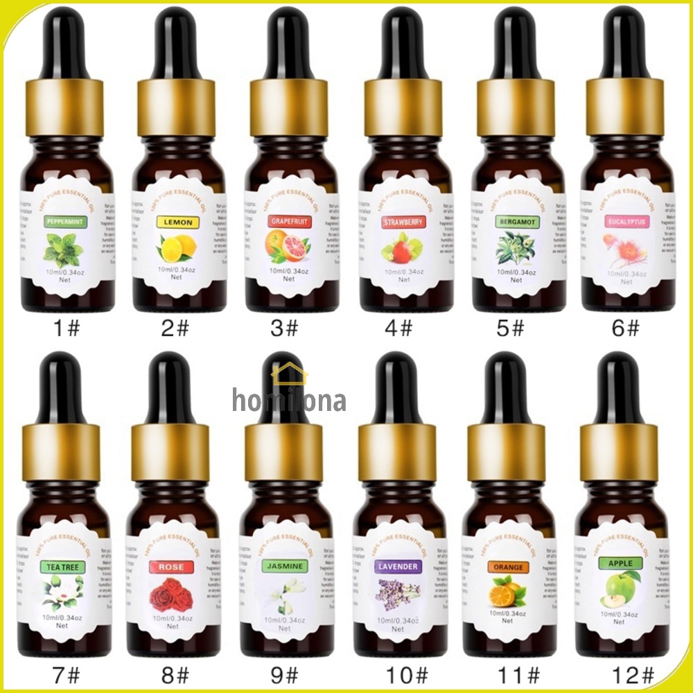 Water Soluble Pure Essential Oils Minyak Aromatherapy Diffusers 10 ml - Taffware HUMI TSLM2