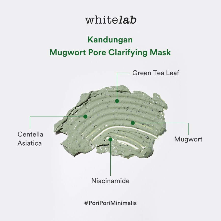 WHITELAB Mugwort Pore Clarifying Mask - Masker Perawatan Pelembab Pencerah Kulit Wajah Jerawat