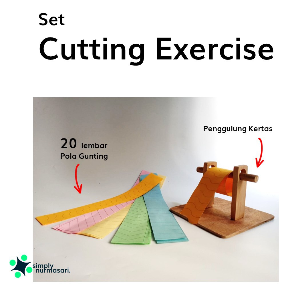 

Pola gunting dilengkapi alat bantu / Cutting exercise / alat edukasi anak metode montessori