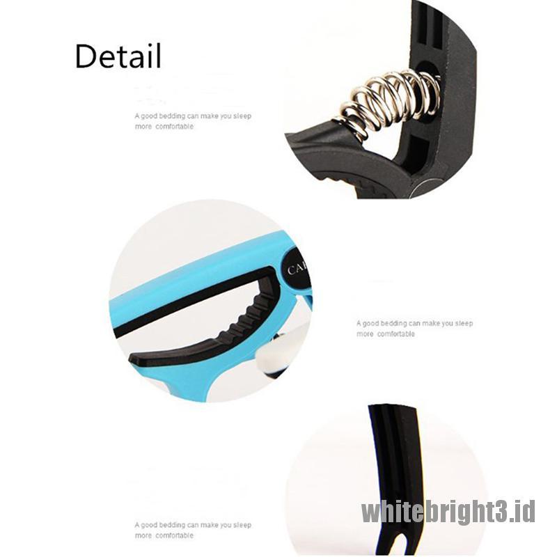 Capo Quick Tuning Clamp Bahan Plastik Warna Putih Untuk Gitar Akustik Elektrik