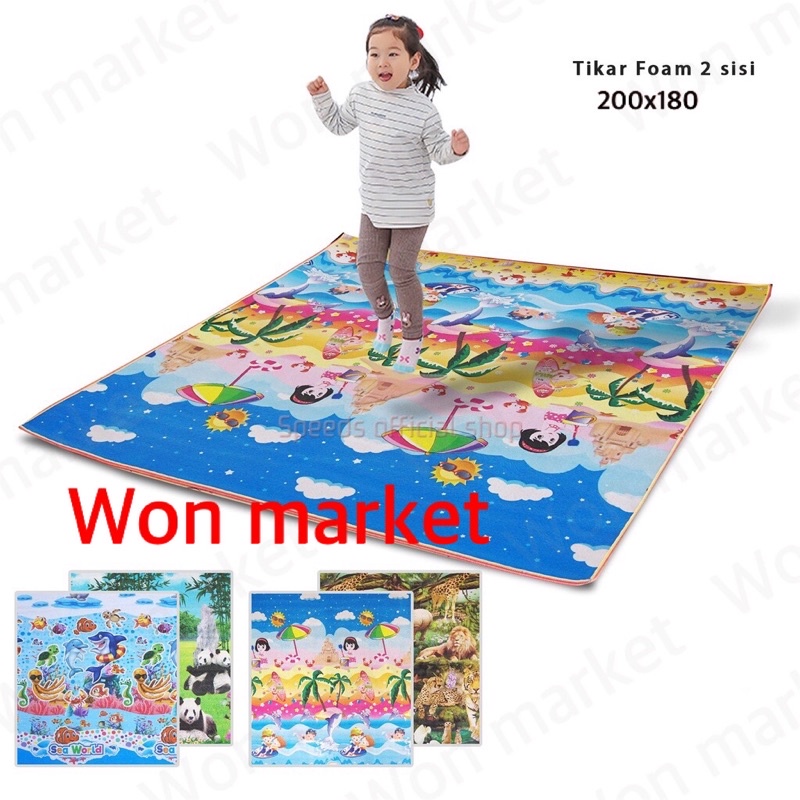 karpet bolak balik | karpet foam | karpet 200x180cm