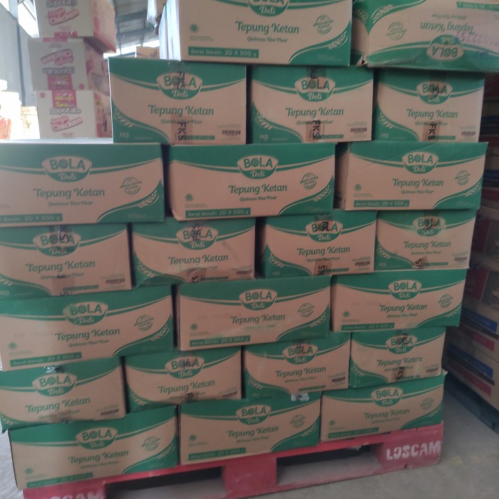 

Ketan-Beras-Tepung- Tepung Ketan Bola Deli 500Gr 1 Dus Isi 20 -Tepung-Beras-Ketan.
