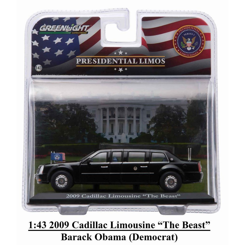 BARU GREENLIGHT 1:43 2009 CADILLAC LIMOUSINE THE BEAST BARRACK OBAMA