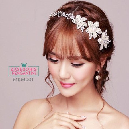 [PRODUK TERLARIS] AKSESORIS PESTA TIARA WEDDING HEADPIECE PENGANTIN PUTIH MRM001