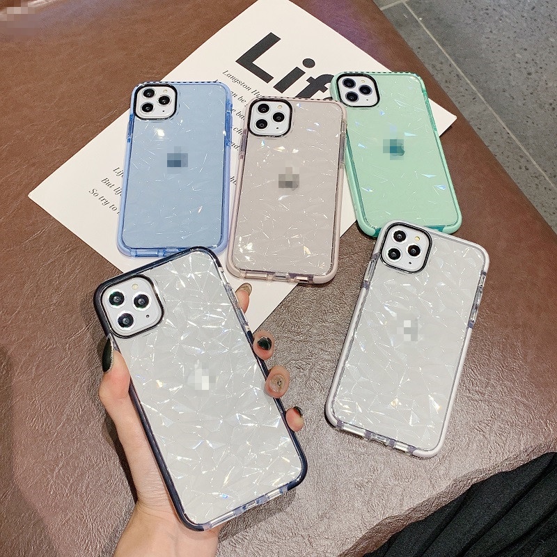 Case Transparan Aksen Berlian Warna-Warni Untuk iPhone 14 Pro max 13 12 11