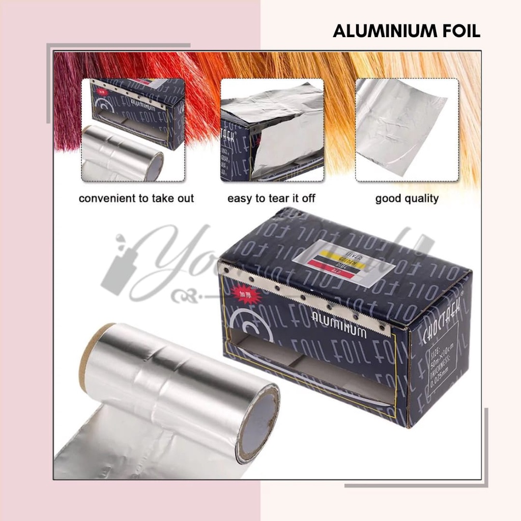 Aluminium foil nail art wrap bungkus remover gel acrylic removal foil silver