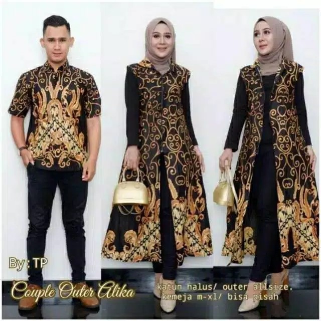 Outer Alika Maxi Cardi Etnica Ulir Cardigan Batik Cewek Seragam Batik Kerja Outer Batik Muslim