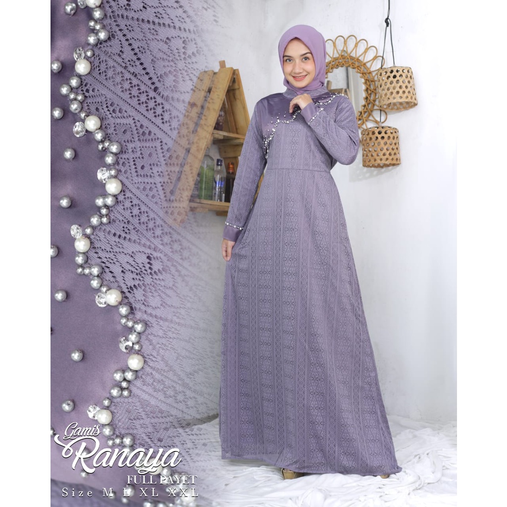 Gamis Brukat Kanaya NK/ Kebaya Gamis Pesta Mewah / Dress Brokat