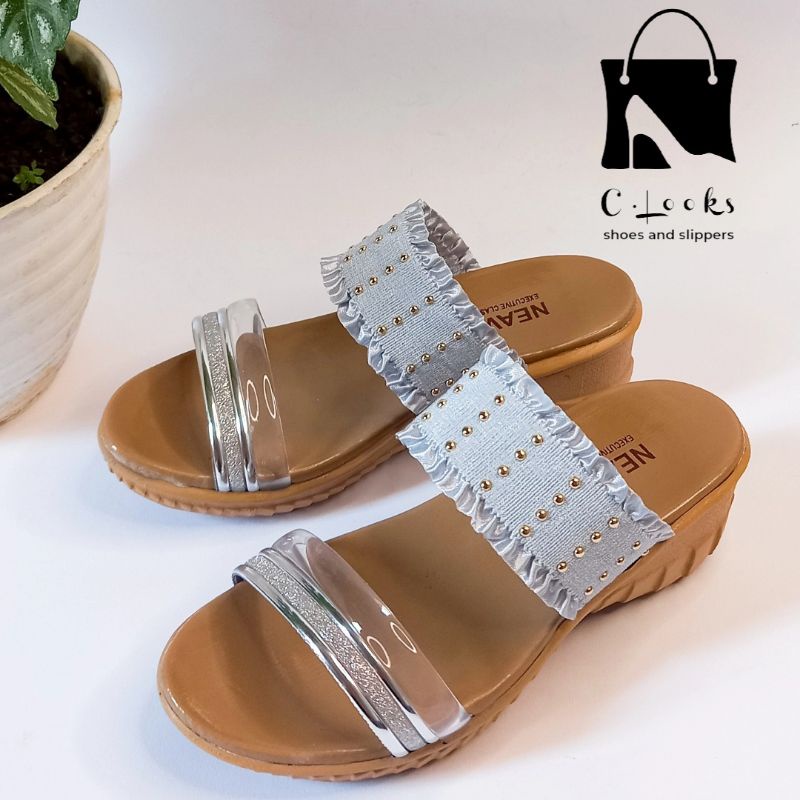 Sandal Anak Perempuan Wedges Jelly Renda| Hak 4,5 cm