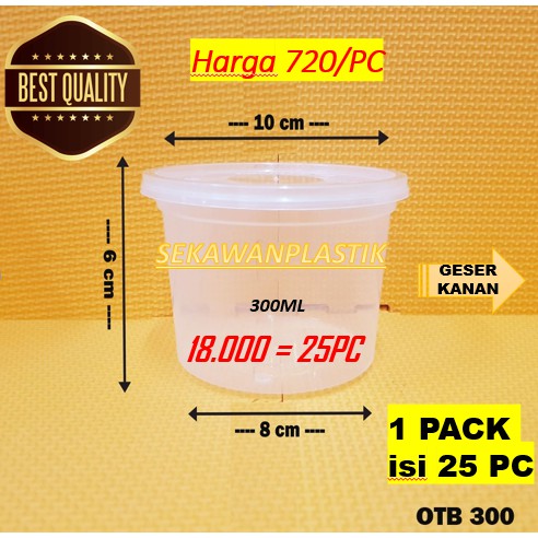 Thinwall Mangkuk 300ml  Food  Container Bowl Tempat Makanan Plastik