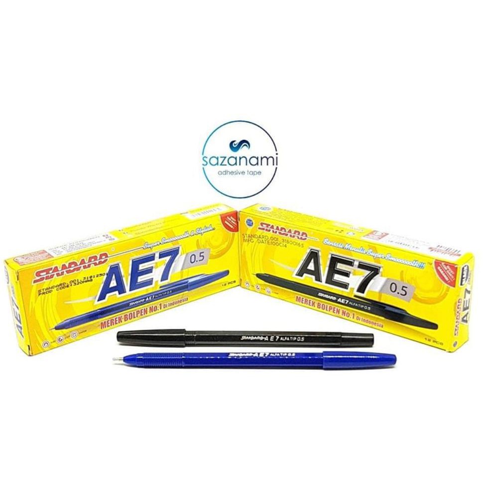 

TERMURAH Pulpen Ballpoint Standard AE 7 0.5 Hitam Biru Murah Pen