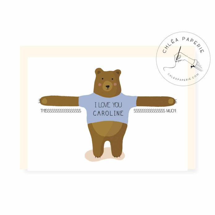 

New Arrival - Greeting Card / Anniversary / Bear Love This Much (Custom Name)