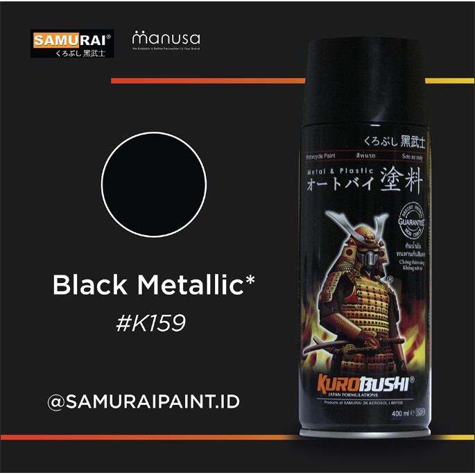 Samurai Paint Black Metallic Kawasaki #K159 Cat Aerosol Kualitas Kompresor