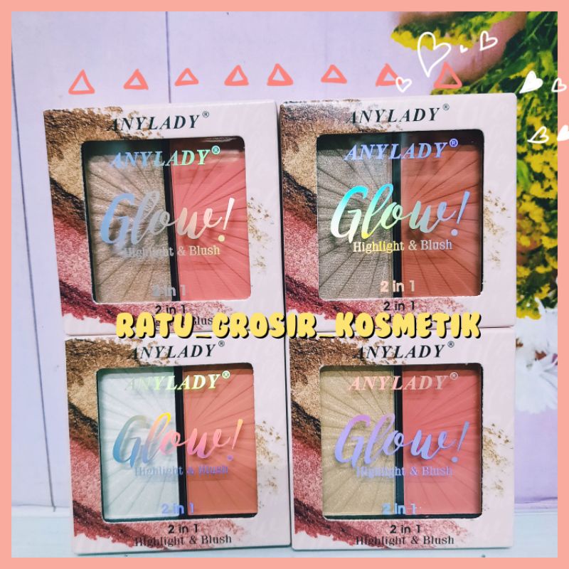 PROMO!!HIGHLIGHTER &amp; BLUSHER GLOW ANYLADY NO.855