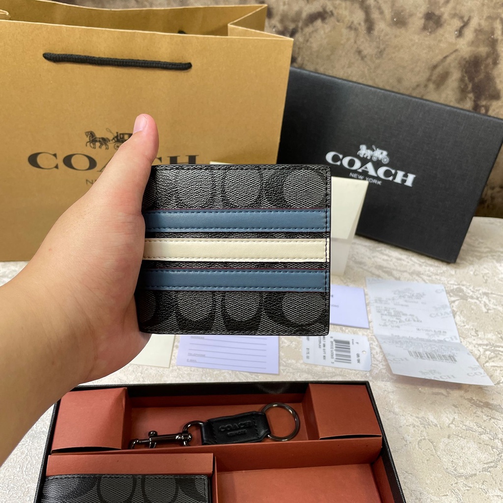 Dompet Coach GARANSI 100% Original / Coach Wallet FULLSET Dompet Pria Kulit Dompet Lipat