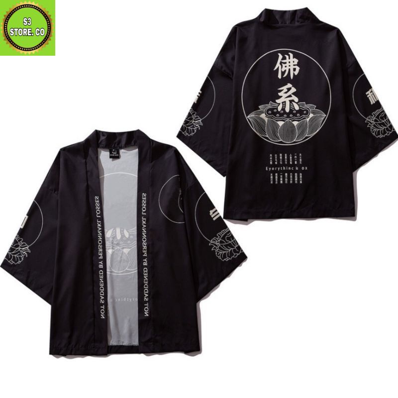 BAJU KIMONO JEPANG JAPANESE STYLE IMPOR CARDIGAN motif kanji japanese jepang pria wanita dewasa term
