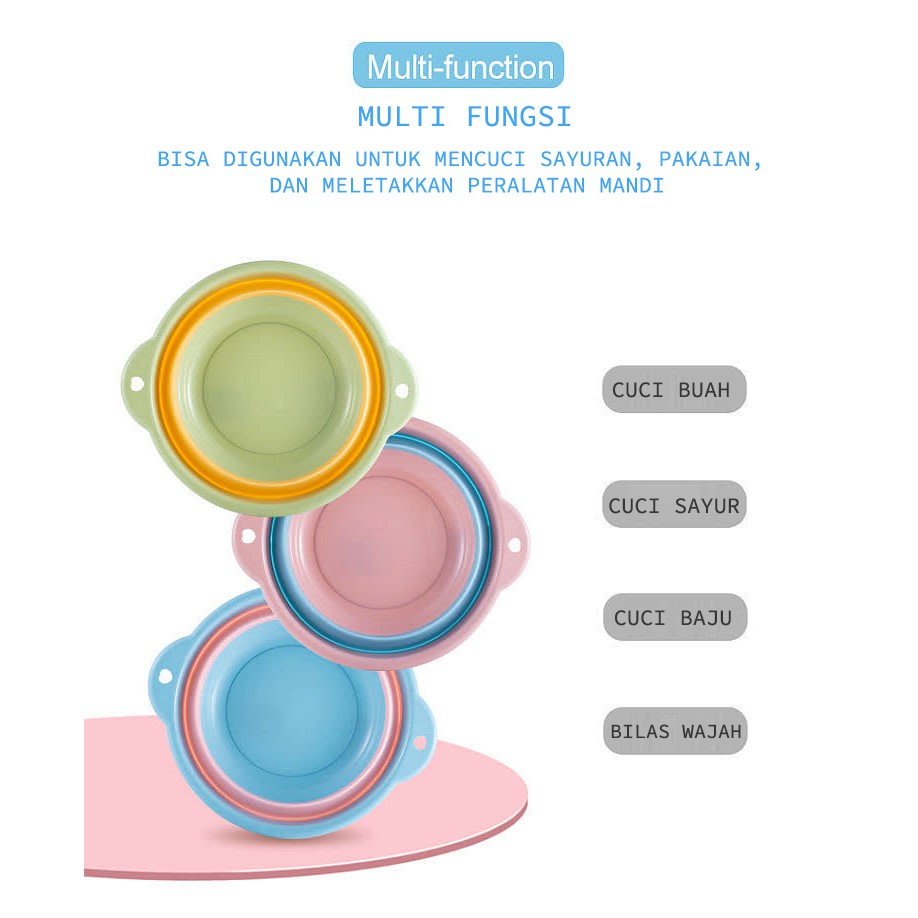 Baskom Portable Baskom Lipat Multifungsi Hemat Tempat Ember Serbaguna