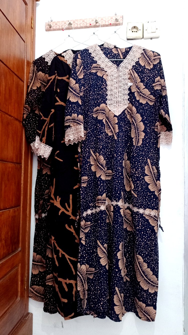 (cod) Gamis Black Tiedie Teratai / Long Dress Batik Busui