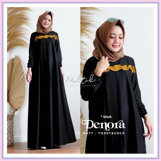 Kleur - Syo Dress ( Motif Kotak-Kotak Tosca) Baju Gamis Wanita Terbaru Denora Dress Rempel Gamis Sya