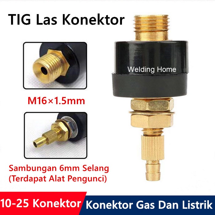 10-25 TIG Argon Las Gas Listrik Konektor Welding Electricity Quick Connector Mesin Machine Las
