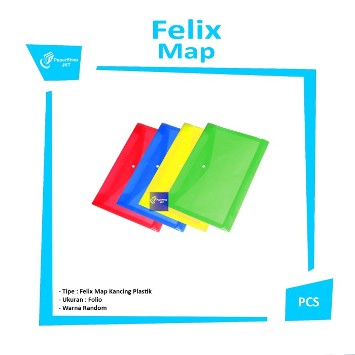 

READY Map Plastik Kancing Felix Folio - Biru SALE