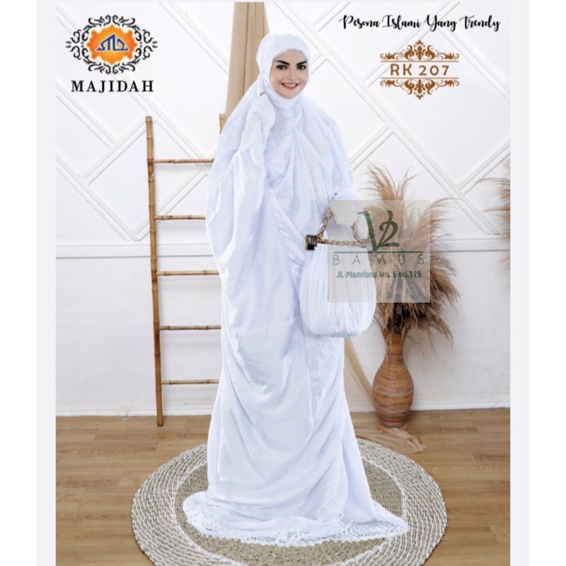 Mukena putih terusan katun